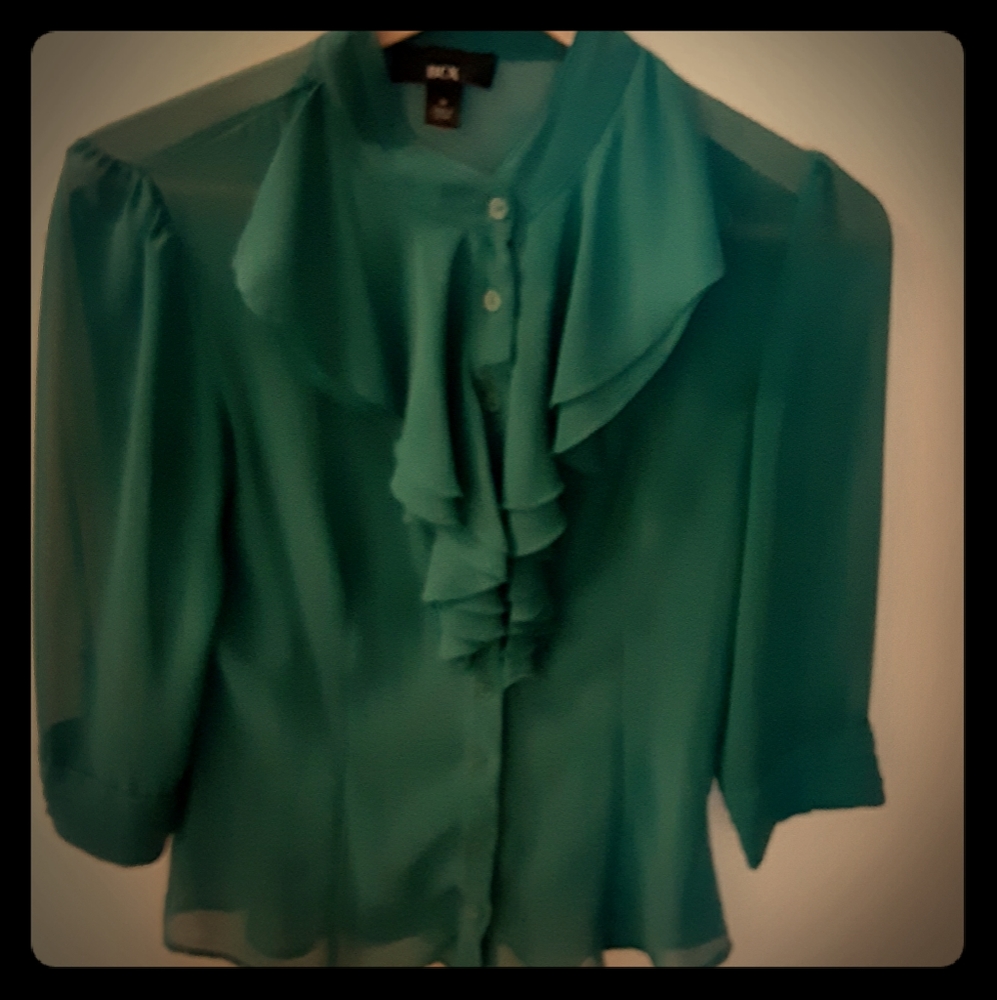 BCX teal blouse